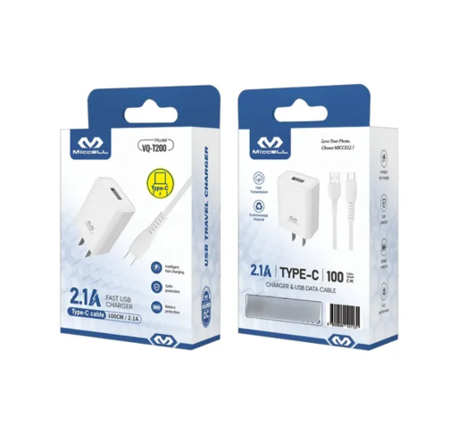 Cargador USB Tipo C 2.1A – Cable de 1 Metro