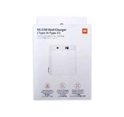 Cargador de Pared Xiaomi 33W – Type-A y Type-C