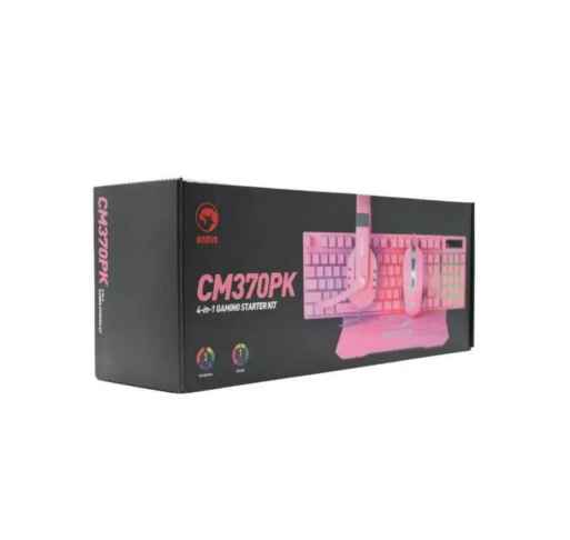 Kit Gamer 4 en 1 – CM370PK Pink Edition | Teclado + Mouse + Audífonos + Mousepad