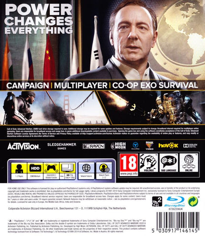 Call of Duty Advanced Warfare para PlayStation 3 - contraportada