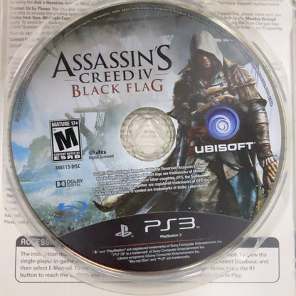 Fotografía real del disco de Assassin's Creed IV Black Flag para PlayStation 3 usado