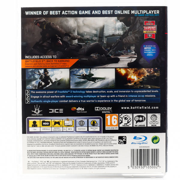 Battlefield 3 Limited Edition para PlayStation 3 - contraportada