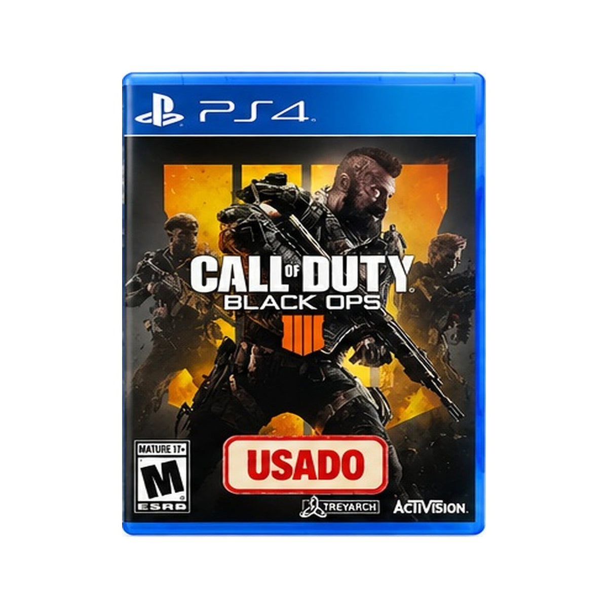 Call of Duty Black Ops 4 PS4 usado portada correcta centrada fondo blanco