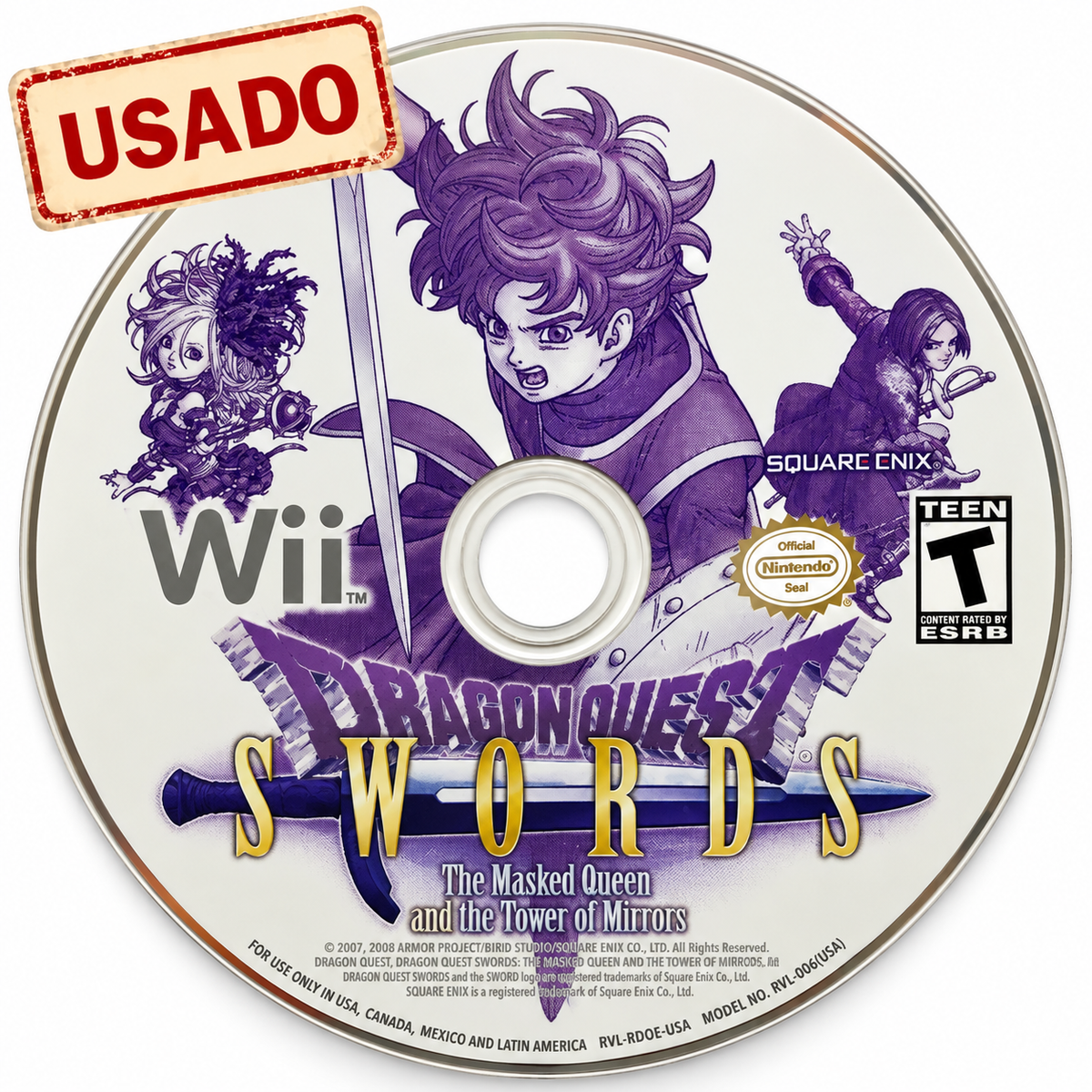 Dragon Quest Swords para Nintendo Wii usado, solo disco, sin carátula