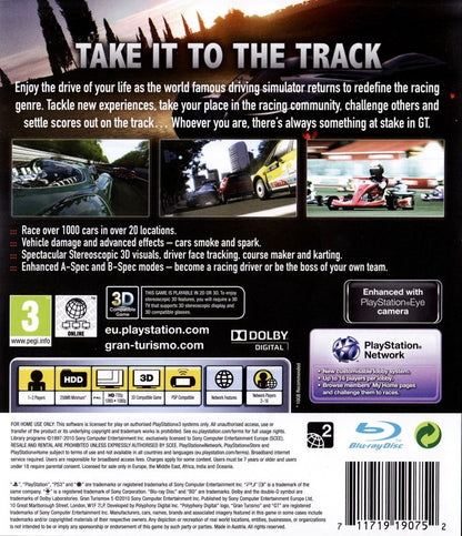 Gran Turismo 5 para PlayStation 3 - contraportada