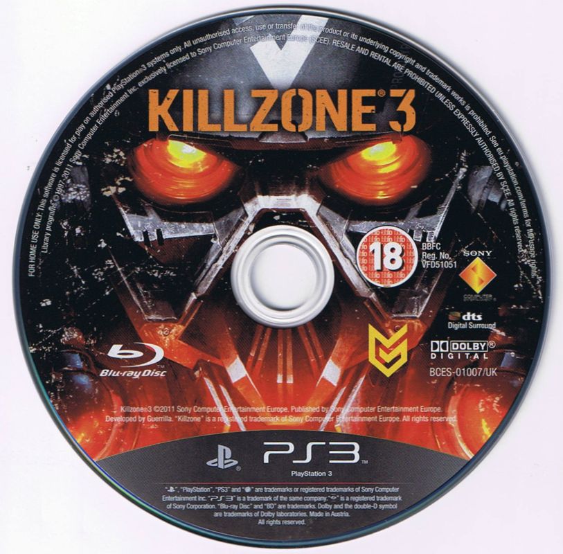 Killzone 3 para PlayStation 3 - disco