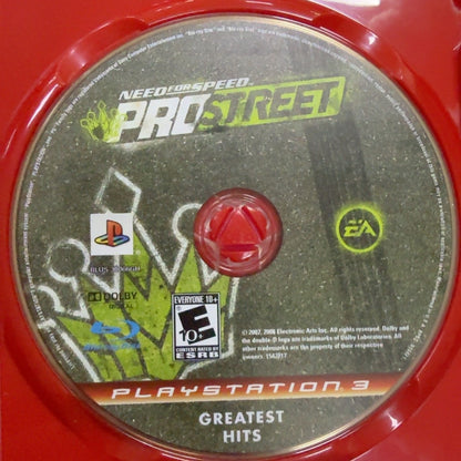 Fotografía real del disco de Need for Speed ProStreet para PlayStation 3 usado