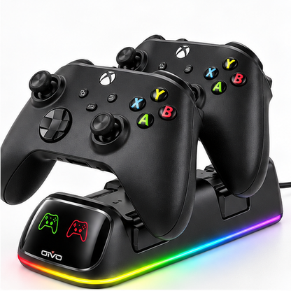 Estación OIVO para dos controles Xbox con iluminación RGB