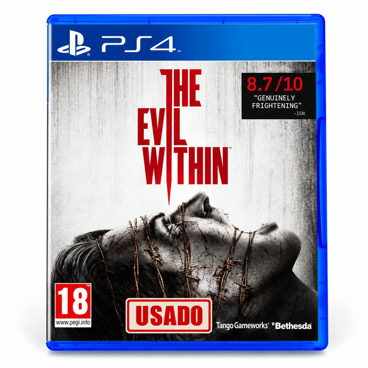 The Evil Within PS4 usado portada frontal centrada con etiqueta USADO