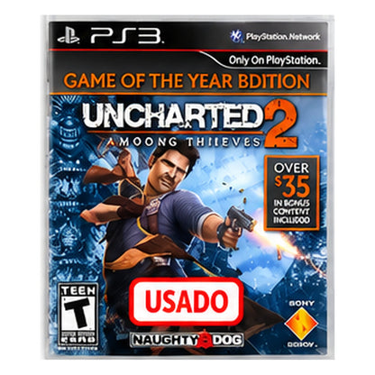 Uncharted 2 Among Thieves Game of the Year Edition usado para PlayStation 3 - portada