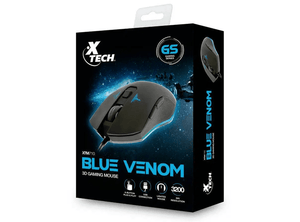 Mouse Gamer XTech Blue Venom 6 Botones 3200 DPI